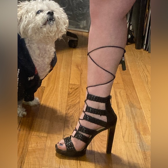 Black Micheal Kors Strappy Sandal Heels size 7 - Picture 7 of 7